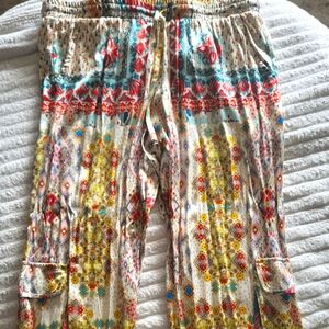 JOHNNY WAS - size Medium silk cargo joggers